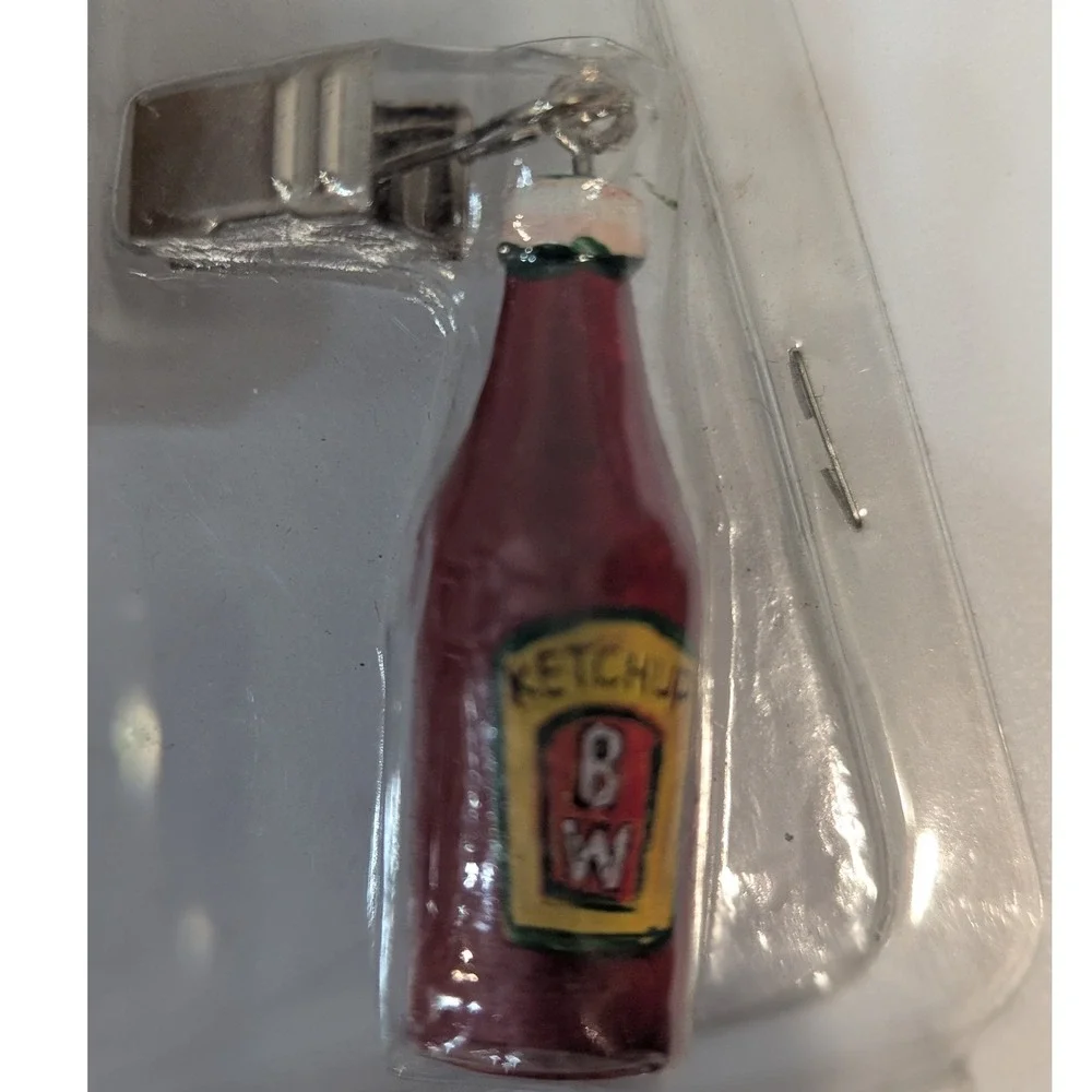Boston Warehouse Condiment Tablecloth Weights Set of 4 BBQ Ketchup Mustard 2001